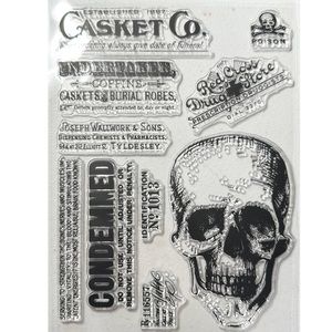🎃 Stamp Dies Halloween Skull 10pc Clear